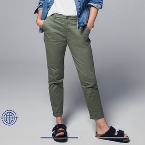 Stretch Twill Girlfriend Khakis with Washwell Pants Gap 10 olive green